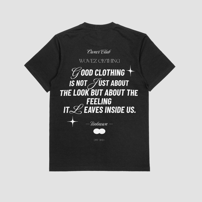 Wovez Quote Tee Black