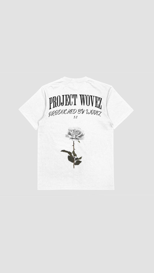 PROJECT WOVEZ FLOWER TEE WHITE/BLACK