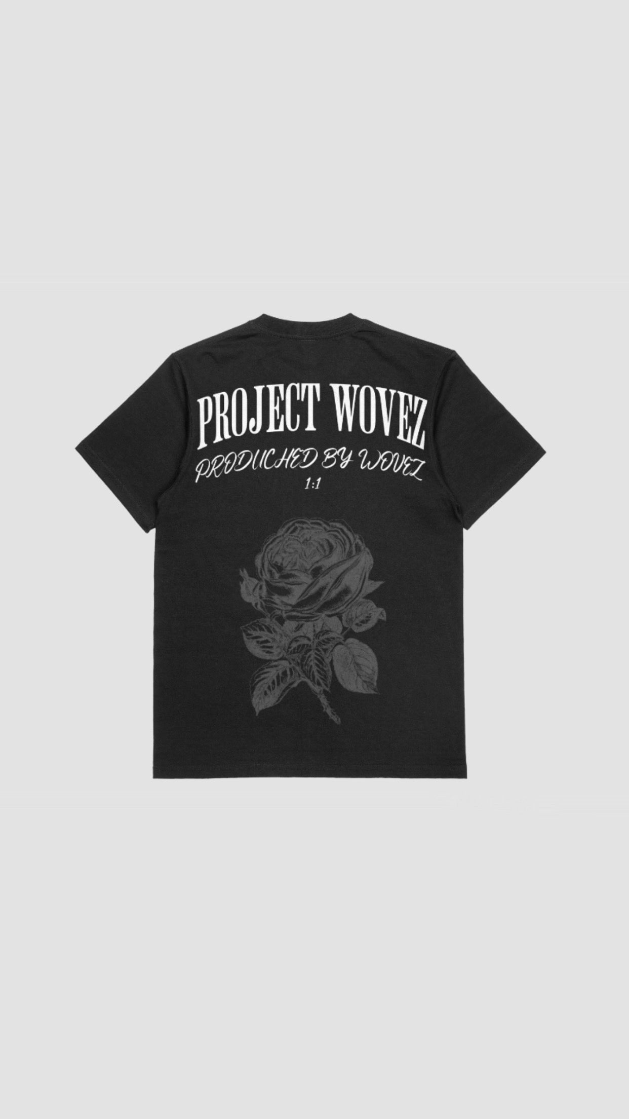 PROJECT WOVEZ FLOWER TEE BLACK/WHITE