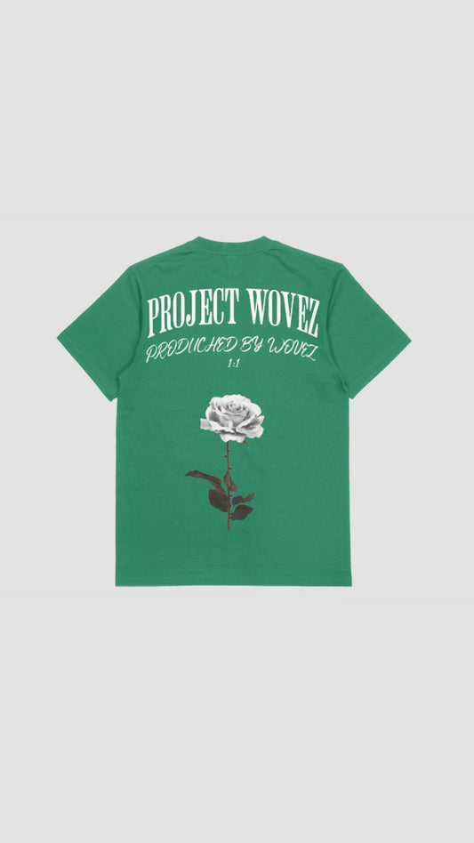 PROJECT WOVEZ FLOWER TEE GREEN/WHITE